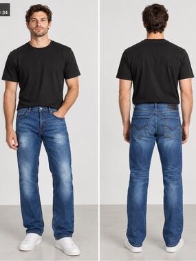 Men's Blue Slim Straight Jeans